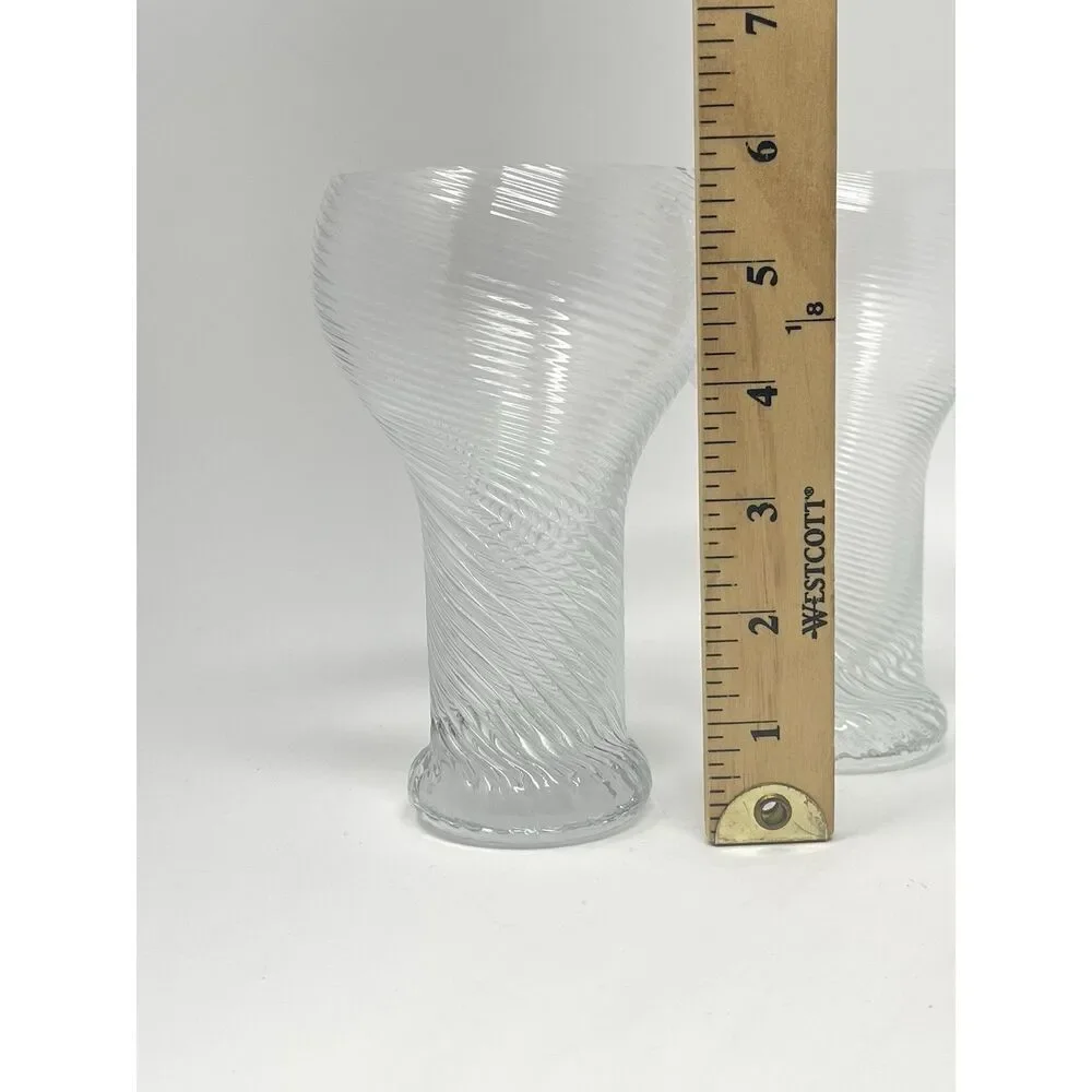 Vintage Twist Crystal Beer Steins Tumblers Rosenthal Studio Line 5.75” Set Of 4